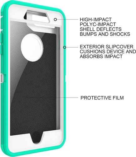 Miniatura 3 de Mgx Funda resistente para iPhone 8 Plus [protector de pantalla integrado] y funda de defensa de triple capa a prueba de golpes a prueba de caídas
