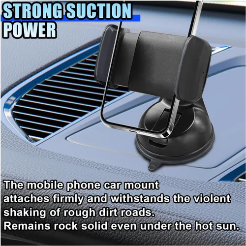 Miniatura 3 de Soporte para teléfono celular de automóvil, soporte de teléfono automático ajustable en 360° con ventosa fuerte, soporte de navegación