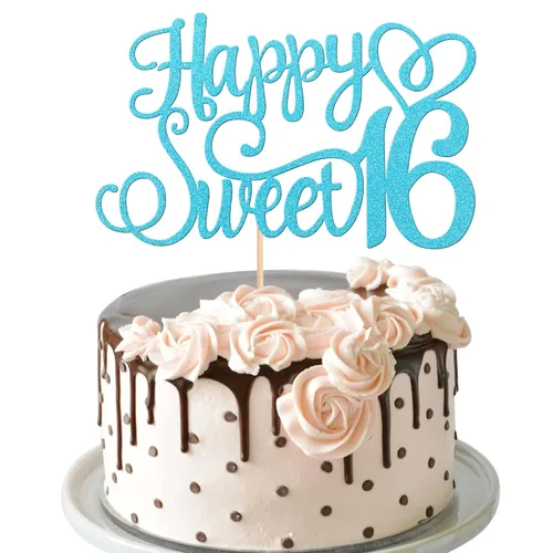 Miniatura 21 de 24 piezas de decoraciones para cupcakes de 16 cumpleaños con purpurina, ¡Hola 16! Dulces 16 desde 2008, púas para cupcakes de 16 años para celebrar