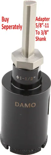 Miniatura 3 de DAMO Broca de núcleo de diamante de 1/4 de pulgada para porcelana, cerámica, azulejos, cuarcita, granito, mármol, piedra y ladrillo, sierra