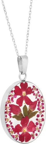 Miniatura 2 de Tienda Essentials Collar con colgante de flor prensada de plata de ley y oro sobre plata esterlina