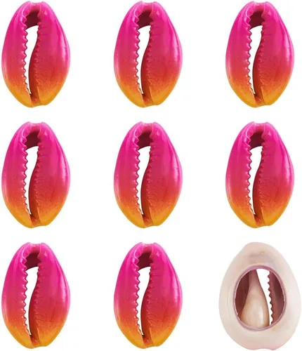 Miniatura 10 de Cheriswelry 200 cuentas de concha de cauri de ojo malvado sin perforar para playa, diseño de conchas marinas, corte liso, cuentas espaciadoras