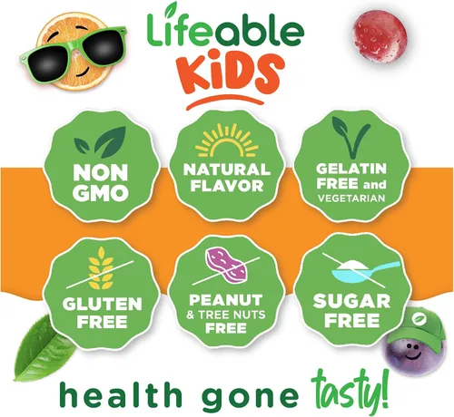 Miniatura 4 de Lifeable Gomitas de fibra prebiótica sin azúcar para niños, 0.14 onzas de fibra para niños, suplementos de fibra vegetariana de gran sabor
