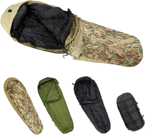 Miniatura 13 de MT Sistema de sacos de dormir modulares militares del ejército, múltiples capas con cubierta Bivy para todas las estaciones, bosque/multicámara
