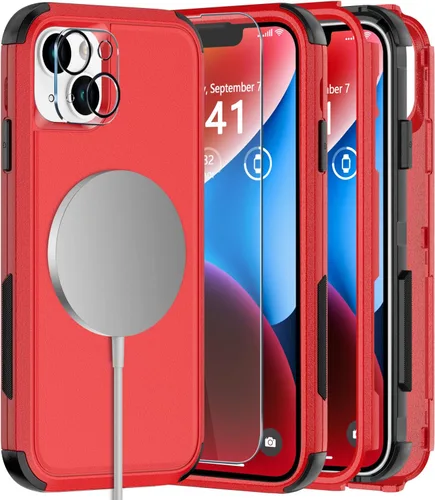 Miniatura 16 de Diverbox Funda para iPhone 14 [a prueba de golpes] [a prueba de caídas] [protector de pantalla de vidrio templado], funda de protección resistente