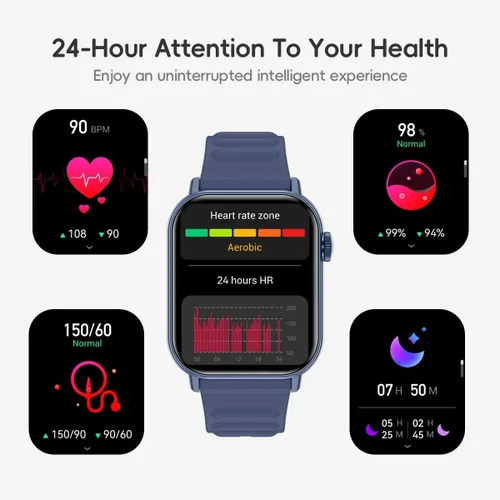 Miniatura 8 de Reloj inteligente, podómetro deportivo, rastreador de actividad física, llamada Bluetooth, frecuencia cardíaca, oxígeno en sangre, monitor de sueño