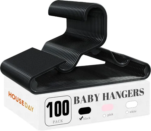 Miniatura 16 de HOUSE DAY Perchas de plástico para bebé, paquete de 20, perchas de plástico duradero para ropa de bebé, perchas delgadas y compactas para niños