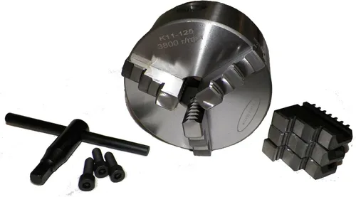 Miniatura 2 de Portabrocas de torno autocentrante de precisión de 5 pulgadas (5 pulgadas) con 2 juegos de mandíbula