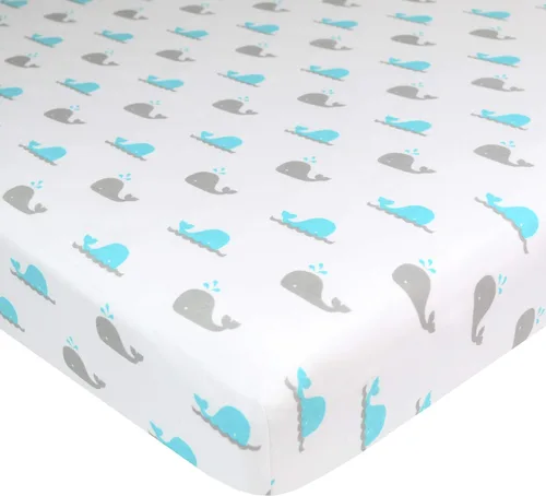 Miniatura 27 de American Baby Company Sábana bajera ajustable para mini cuna 100% algodón natural, de 38" x 24", suave y transpirable, sábana pequeña tipo nido Azul