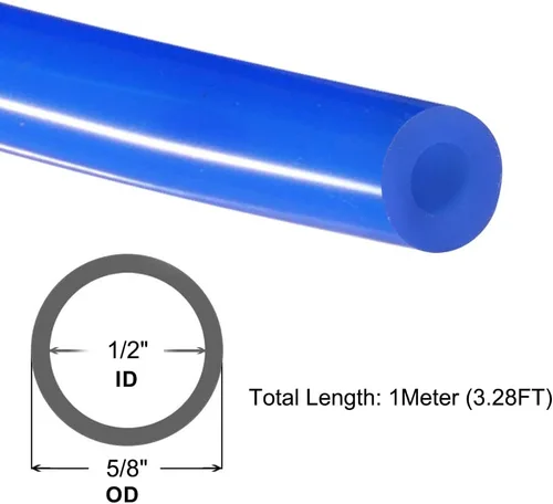 Miniatura 2 de QuQuyi 1/2" (12mm) ID x 3/4" OD Manguera de Tubo de Vacío de Silicona Azul de Alta Temperatura Grado Alimenticio Tubo de Silicio Puro Manguera