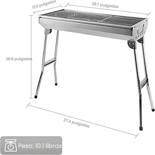 Miniatura 7 de Parrilla de Carbón para Barbacoa de Acero Inoxidable Plegable Portátil Kits de Herramientas BBQ para Cocinar al Aire Libre Camping Senderismo
