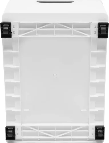 Miniatura 7 de Gabinete de almacenamiento de plástico blanco de 5 niveles con 5 cajones verticales para ropa con ruedas, gabinete de almacenamiento