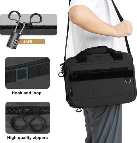 Miniatura 3 de PROFOCUS Bolsa de gama para pistolas y munición con cremalleras bloqueables Negro