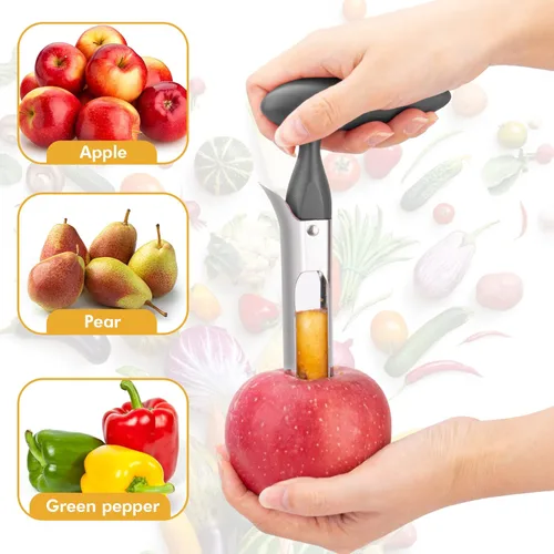 Miniatura 3 de Herramienta descorazonadora de manzana de alta calidad, con acero inoxidable ultraafilado con cuchillas dentadas para un deshuesado sin esfuerzo