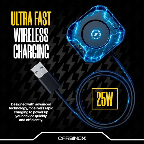 Miniatura 3 de Cargador USB Carbinox Compatible para Reloj Inteligente Carbinox - Velocidad de Carga Rápida, Diseño Elegante, Funcionalidad Confiable