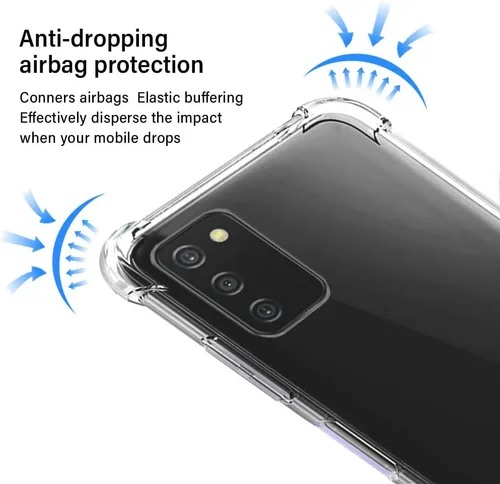 Miniatura 3 de Funda Samsung A03s, Samsung Galaxy A03s y protector de pantalla, a prueba de golpes, transparente, delgada, suave, de silicona TPU protectora
