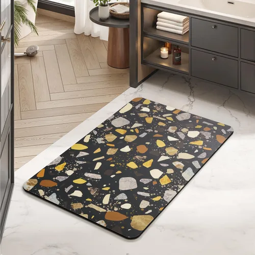 MontVoo -Tapete de baño-Alfombras de baño delgadas antideslizantes para debajo de la puerta- Superficie de gamuza sintética absorbente, de secado