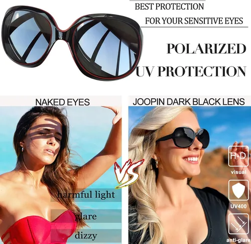 Miniatura 20 de Joopin Lentes de sol de gran tamaño para mujer, polarizados, grandes, para conducción, protección UV, grandes sombras