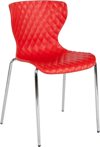 Miniatura 13 de Flash Furniture Lowell Silla apilable de plástico negro con asiento en cascada
