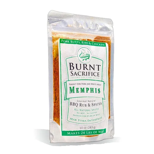 Miniatura 8 de Burnt Sacrifice Memphis Style Gourmet BBQ Spice - Condimentos secos (paquetes de 1.5 onzas, caja de 3) colillas de cerdo, chuletas de lomo