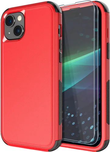 Miniatura 20 de Diverbox Funda para iPhone 15 [a prueba de golpes] [a prueba de caídas] [protector de pantalla de vidrio templado], funda de protección resistente