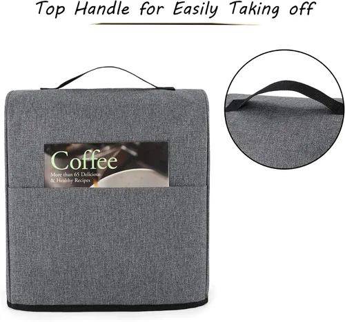 Miniatura 4 de CURMIO Funda antipolvo para cafetera compatible con Keurig K-Mini y K-Mini Plus, funda para máquina de café con bolsillos para K Cup, solo funda