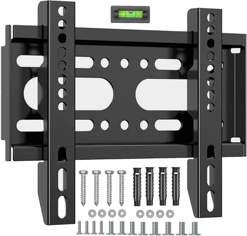 Soporte fijo de pared para TV para la mayoría de televisores planos y monitores de 14 a 42 pulgadas, soporte de pared pequeño ultra delgado para