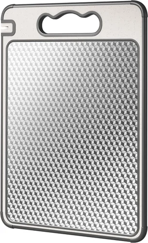 Miniatura 10 de LOZOVIN Tabla de cortar de paja de titanio y trigo GR1 de doble cara, tabla de cortar de 15 x 10 pulgadas para cocina, tabla de cortar no tóxica Gris