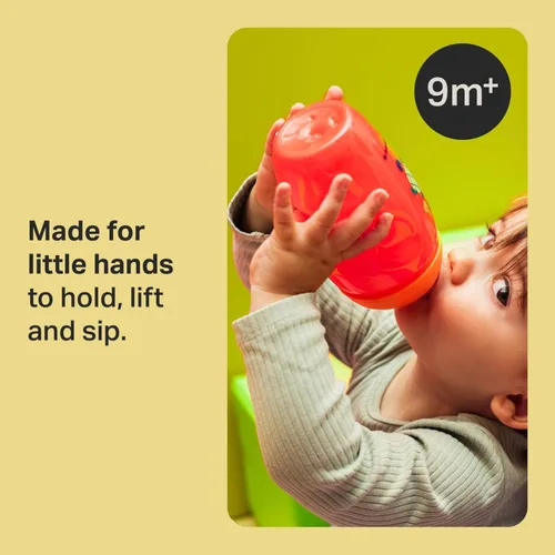 Miniatura 2 de Tommee Tippee Vaso Sippee, 9m+, 10 onzas, paquete de 3 botellas de agua antiderrames para niños, rojo, morado y verde, pico resistente a mordidas