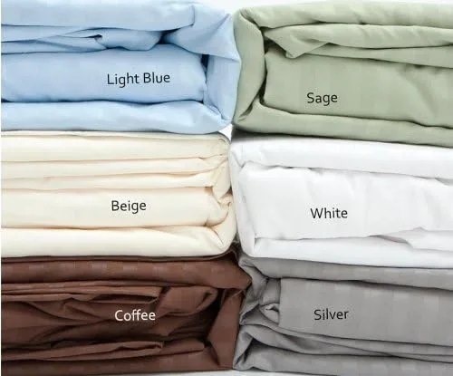 Miniatura 3 de Paquete de 2: Juego de 4 piezas - Juego de sábanas finas de 400 hilos 100% algodón Dobby Stripe (matrimonial, beige - beige)