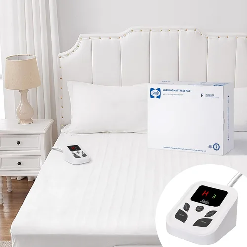 Miniatura 13 de Sealy Protector de colchón térmico tamaño individual con 10 ajustes de calefacción, protector de colchón eléctrico de 39 x 75 pulgadas, apagado