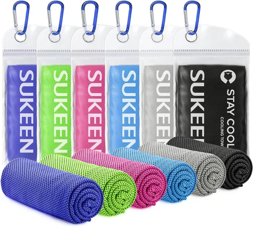 Miniatura 12 de Sukeen Toalla de enfriamiento para cuello y cara (40 x 12 pulgadas), toallas de refrigeración de microfibra a granel para atletas, envolturas