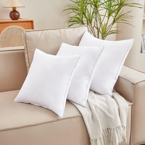 Miniatura 3 de Qeils - Juego de 2 rellenos de almohada de 12 x 20 pulgadas, rellenos de almohada blancos para sofá con funda de poliéster suave, insertos