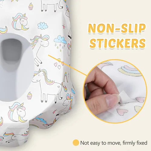 Miniatura 4 de Mimorou Paquete de 40 fundas desechables para asiento de inodoro para niños y adultos, extra grandes, envueltas individualmente, fundas de asiento