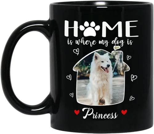 Miniatura 10 de Tazas de café personalizadas, regalo para cumpleaños de amantes de los perros, taza de cerámica de 11 onzas y 15 onzas, taza de café negra