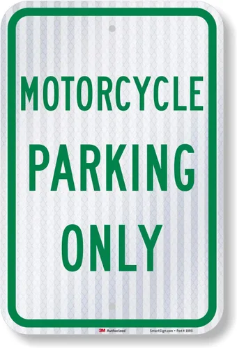 Miniatura 10 de SmartSign Letrero "Solo estacionamiento de motocicletas" 12 x 18 pulgadas 3M de aluminio reflectante de grado de ingeniero