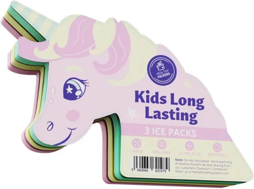 Miniatura 10 de Healthy Packers® Bolsas de hielo delgadas reutilizables para loncheras para niños y adultos Paquetes de congelador finos de larga duración