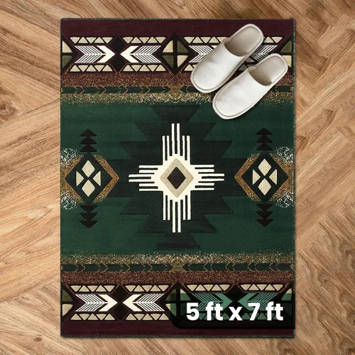 Miniatura 62 de YHSF South West - alfombra estilo nativo americano del suroeste C318 - fácil de limpiar, gruesa, suave, duradera, alfombra inspirada en tribus