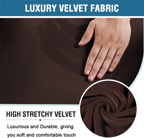 Miniatura 2 de H.VERSAILTEX Funda elástica para silla de videojuegos, para computadora, reclinable, con volantes, sin silla, 2 piezas, color marrón