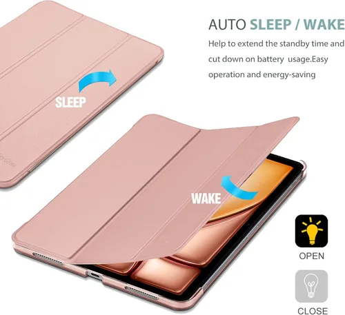 Miniatura 7 de ProCase Funda inteligente para iPad Air de 11 pulgadas M3 M2 2025 2024/10.9 Air 5ª 4ª Generación 2022 2020, Funda protectora para Air 5 4 - Oro Rosa