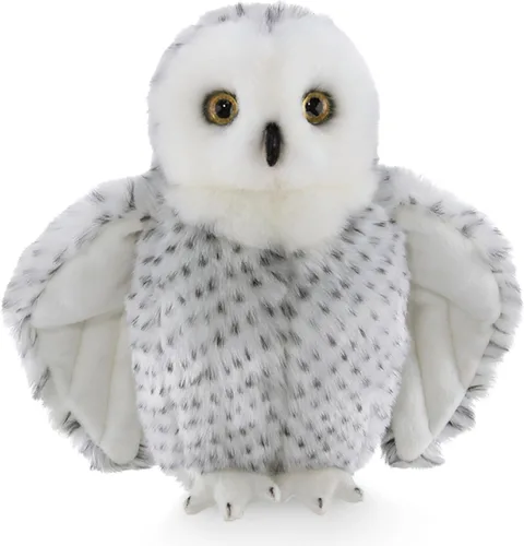 Bearington Blizzard Búho de Peluche - Búho de Peluche Realista de 10 pulgadas con Pelaje Blanco Suave y Detalles Realistas - Regalo de Peluches