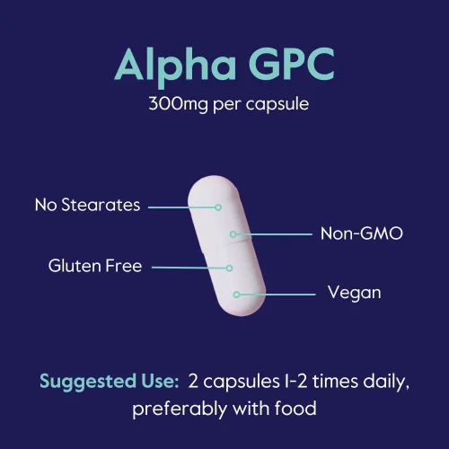 Miniatura 5 de BESTVITE Alpha GPC Colina 600 mg por porción (120 cápsulas vegetales) - Sin estearatos - Vegano - Sin OMG - Sin gluten