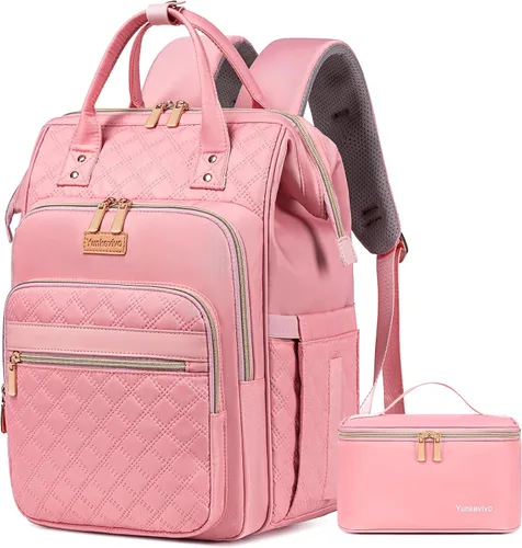 Miniatura 11 de Mochila de almuerzo, mochila para laptop de 15.6 pulgadas para mujeres, enfermeras, profesores, mochila de trabajo con lonchera aislada, Negro