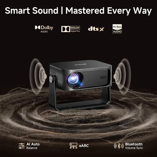 Miniatura 9 de [2000 ANSI/enfoque automático y Keystone/aplicación integrada] Proyector 4K para exteriores con WiFi y Bluetooth, proyector portátil inteligente