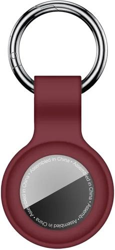 Linsaner Llavero para AirTag: anillo más funda de silicona para tus AirTag, para encontrar accesorios vía GPS, color vino rojo F9-vino tinto