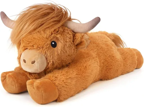 Miniatura 16 de Highland Cow - Animales de peluche para microondas, almohadilla térmica para calambres, alivio del dolor y estrés, calentable y refrigerable
