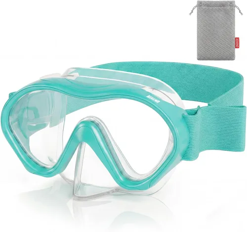 Miniatura 13 de Aegend Gafas de natación para niños con cubierta de nariz para niños de 3 a 15 años, correa de tela tejida, antivaho sin fugas