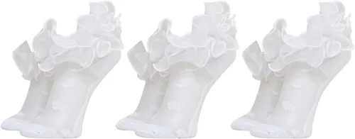 Miniatura 9 de Calcetines de doble volantes para niñas pequeñas, con ribete de encaje, con detalles de encaje, tutú, para niñas pequeñas y grandes