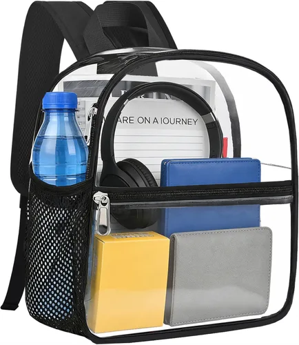Miniatura 20 de Busiuw Mochila Transparente para Eventos de Estadio 12x12x6 Mini Pequeñas Mochilas Deportivas para Fanáticos, Aguamarina