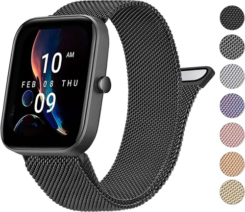 Miniatura 11 de Wanme Bandas de metal para Amazfit GTS 4 / GTS 4 Mini / GTS 3 / GTS 2 / GTS 2e / GTS 2 mini, correa de repuesto de acero inoxidable de liberación